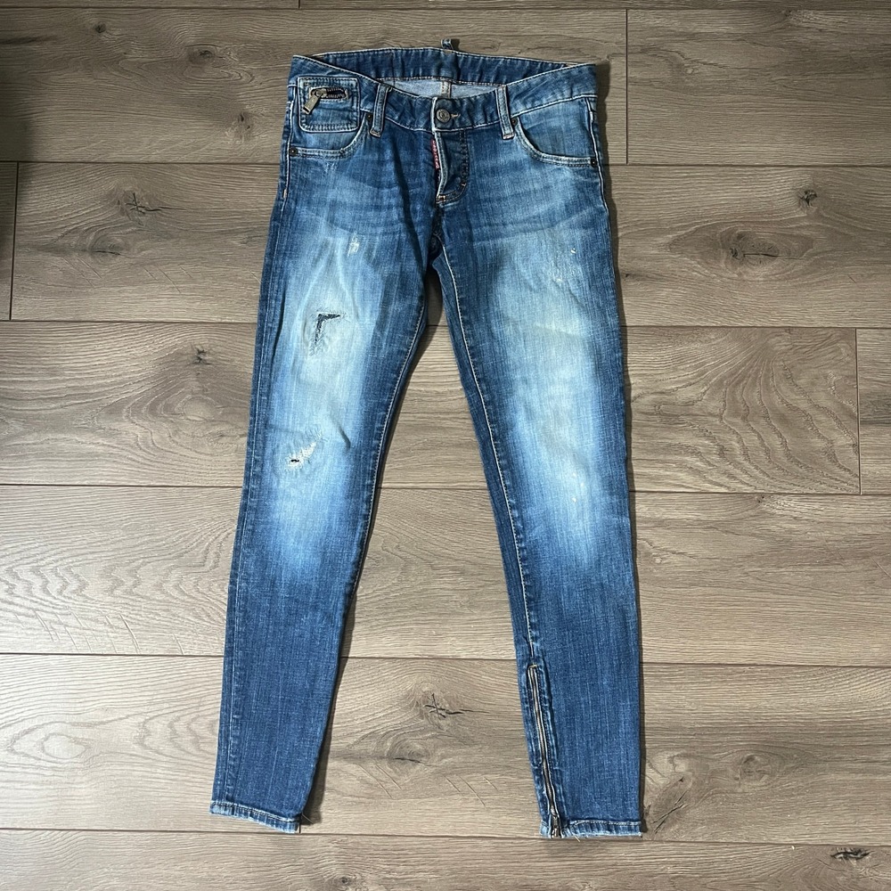 DSQUARED2 Distressed Denim Jeans Zipper Hem Detail Womens IT 40 US 4